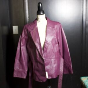 Spiegel Lavender Leather and Suede Coat New With Tags 16W